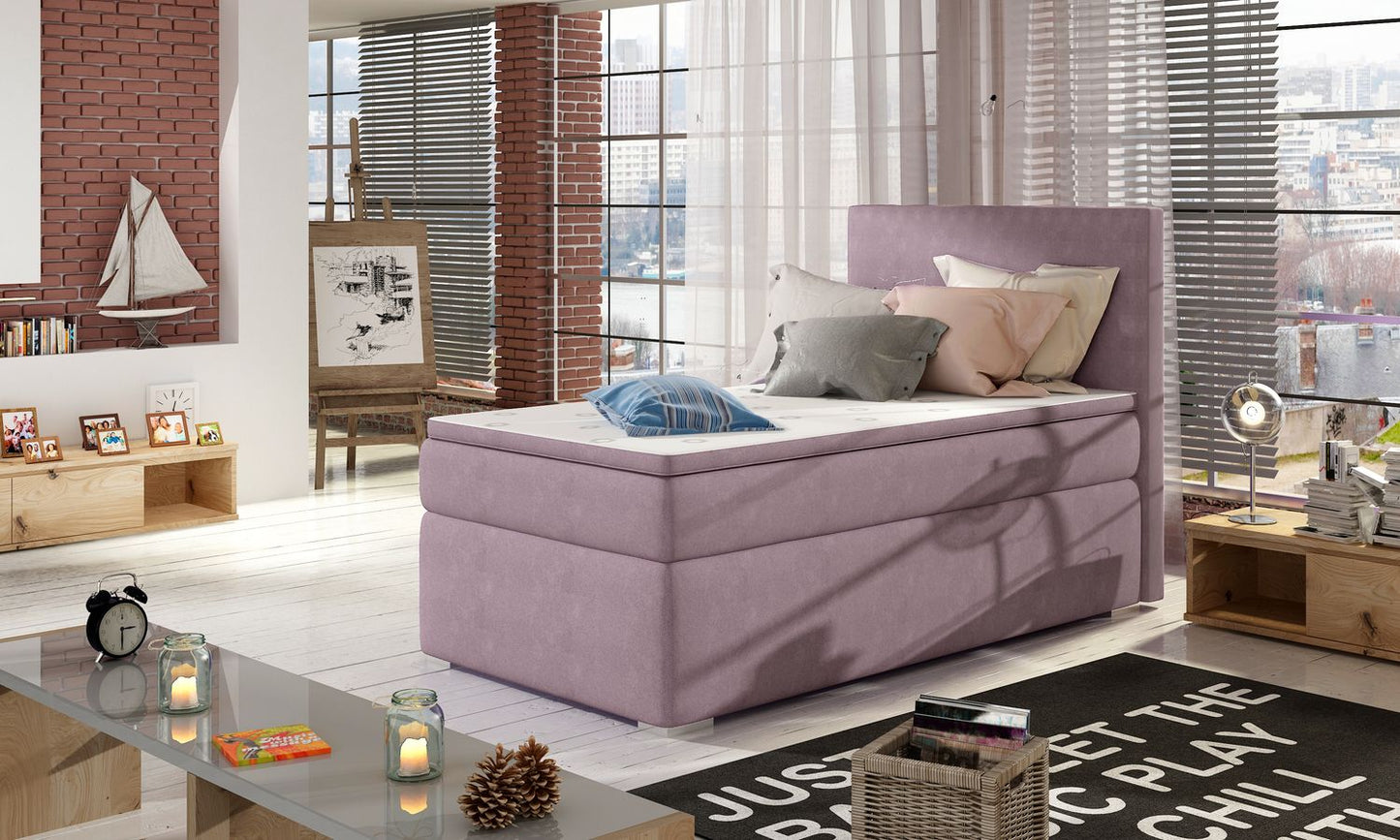 Continental Single Bed West Canterbury 1 | size: Length: 205cm, Width: 90cm, Height: 126cm | color: Soro | image: 1 | variant: 1013647