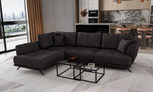 Corner Sleeper Sofa Aviemore 12 | size: Width: 276cm, Height: 90cm, Depth: 191cm | color: Leve | image: 1 | variant: 1015773