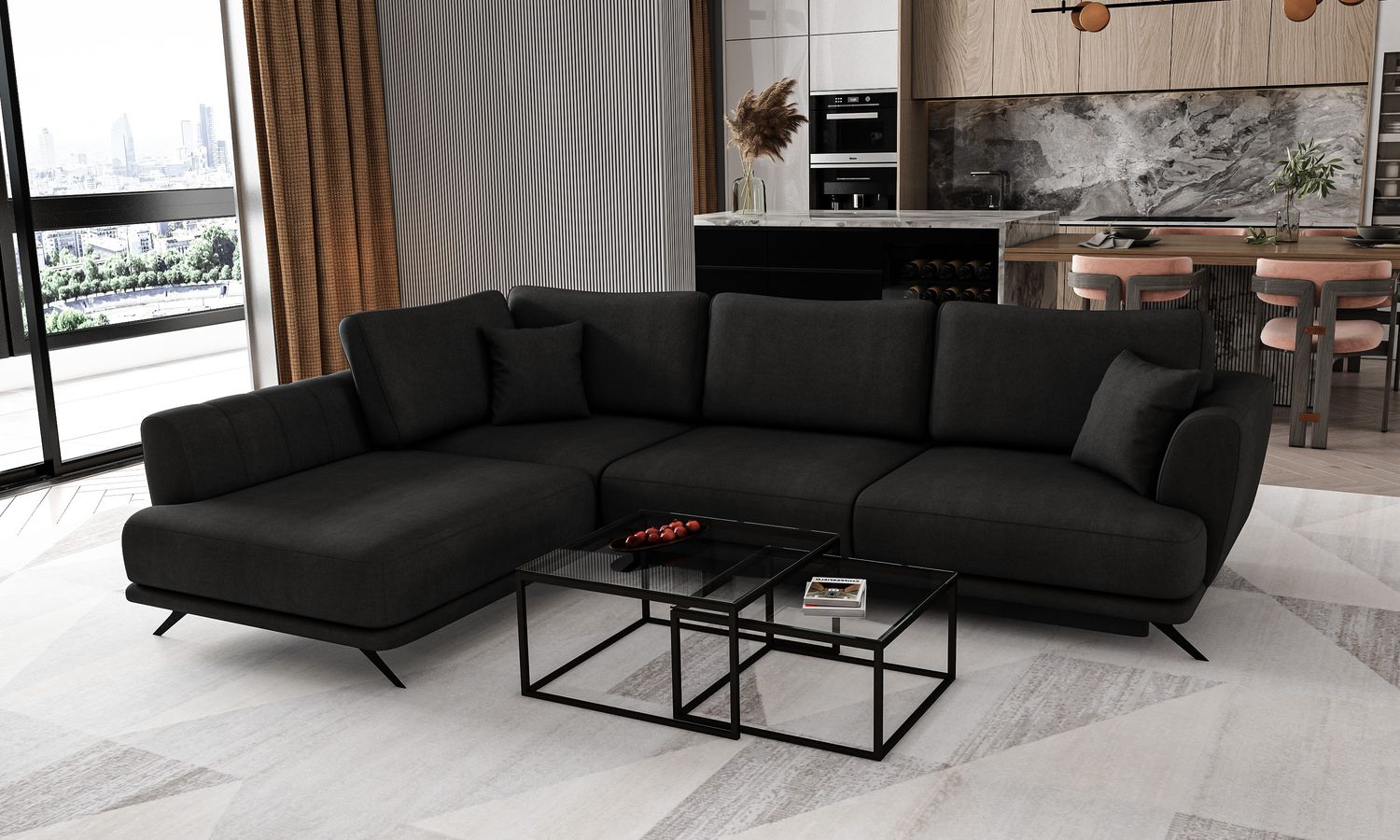 Corner Sleeper Sofa Aviemore 17 | size: Width: 276cm, Height: 90cm, Depth: 191cm | color: Velvetmat | image: 1 | variant: 1015778