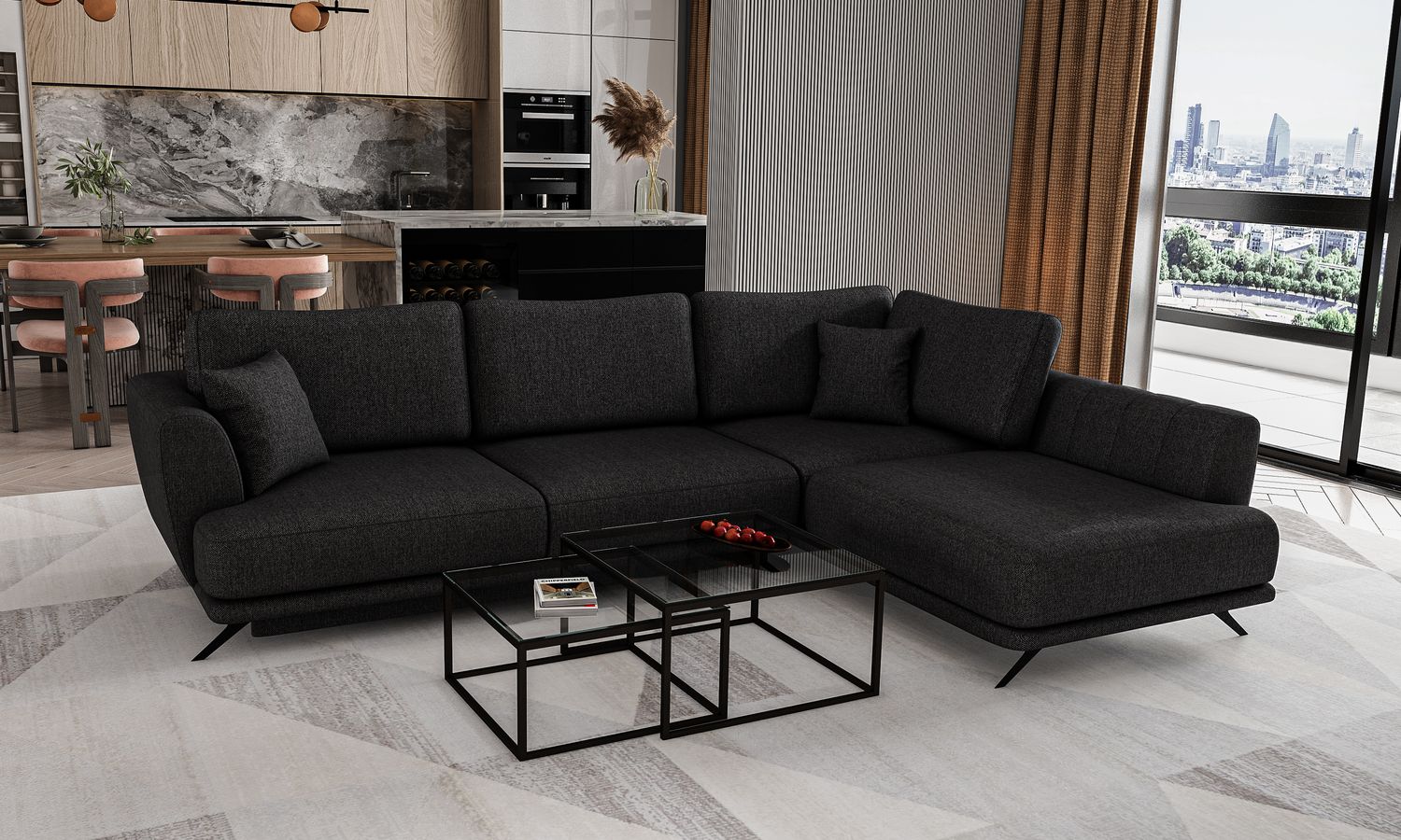 Corner Sleeper Sofa Aviemore 59 | size: Width: 276cm, Height: 90cm, Depth: 191cm | color: Vero | image: 1 | variant: 1015820