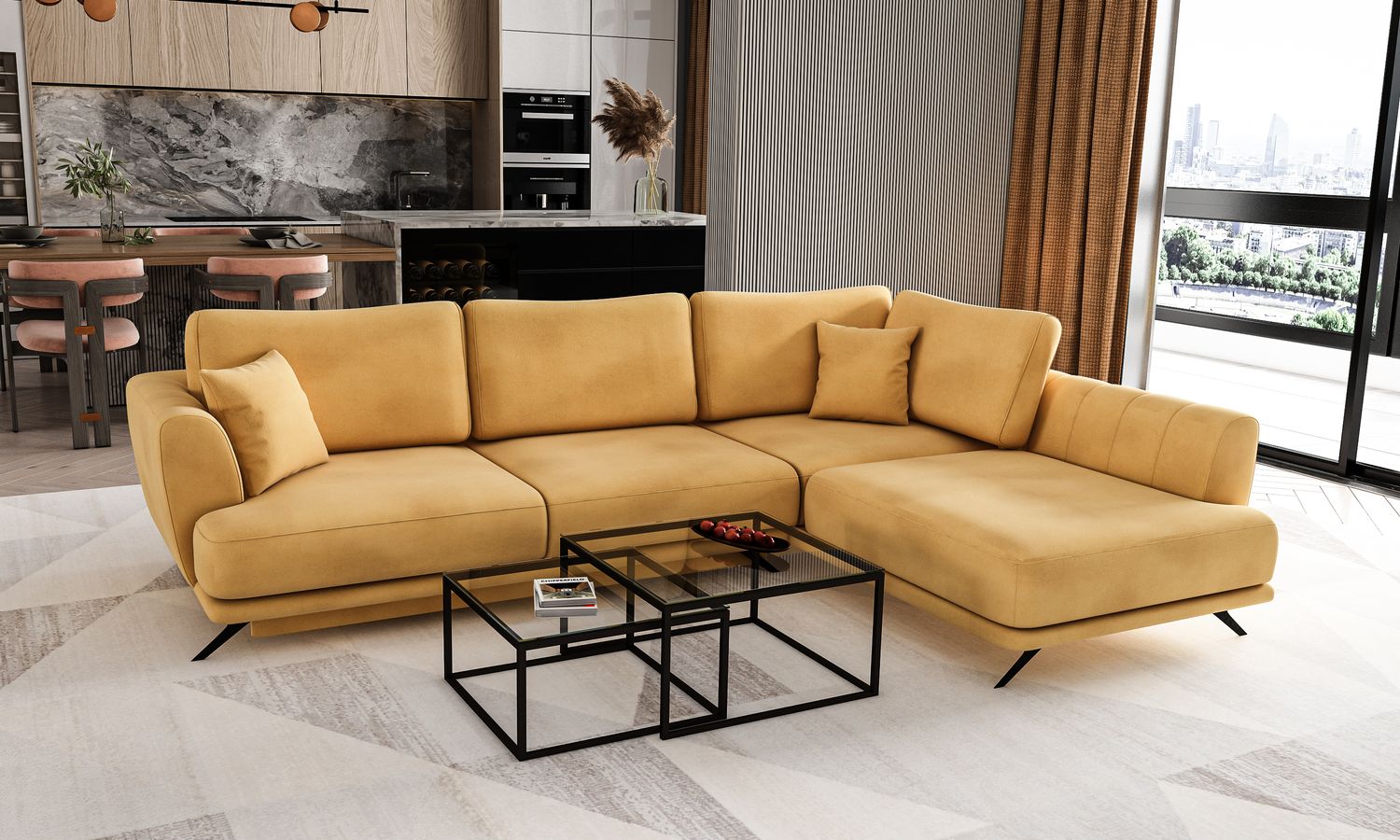 Corner Sleeper Sofa Aviemore 81 | size: Width: 276cm, Height: 90cm, Depth: 191cm | color: Loco | image: 1 | variant: 1015842