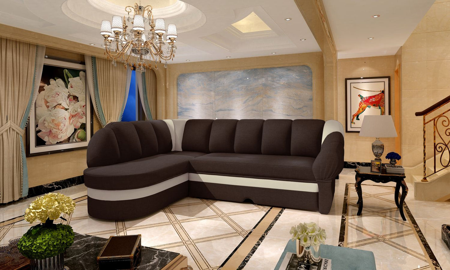 Corner Sleeper Sofa Benano 14 | size: Width: 250cm, Height: 85cm, Depth: 180cm | color: Sawana/Soft | image: 1 | variant: 1014175