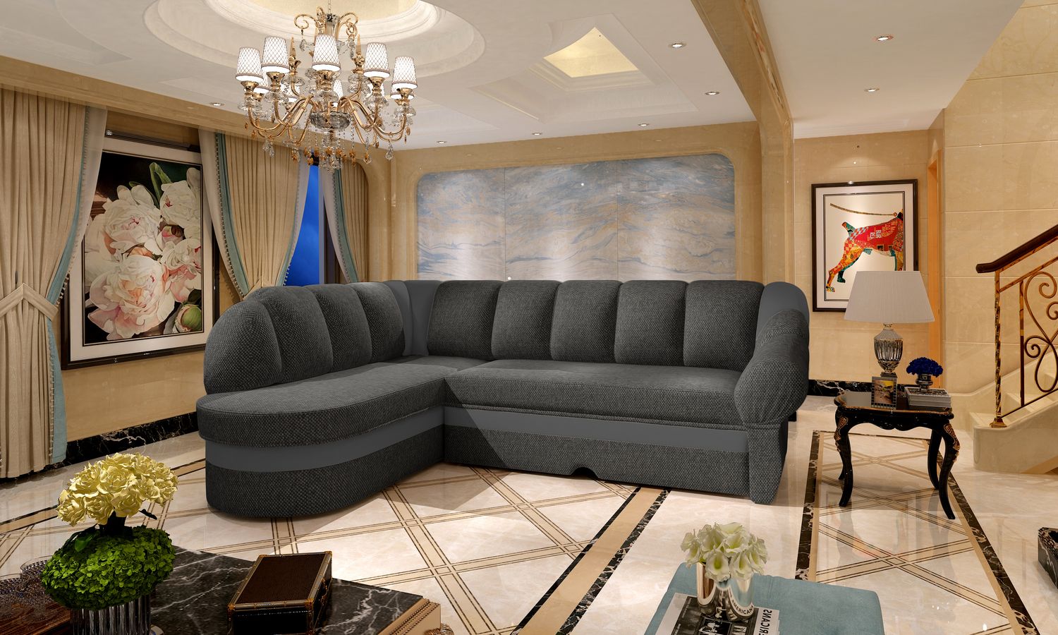 Corner Sleeper Sofa Benano 17 | size: Width: 250cm, Height: 85cm, Depth: 180cm | color: Inari/Soft | image: 1 | variant: 1014178