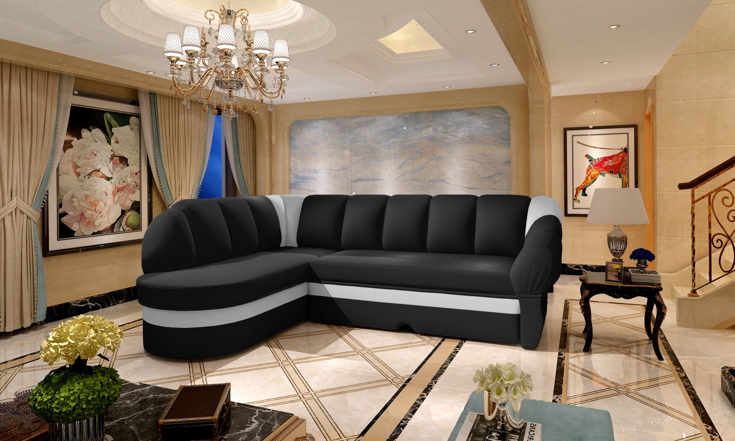Corner Sleeper Sofa Benano 32 | size: Width: 250cm, Height: 85cm, Depth: 180cm | color: Soft | image: 1 | variant: 1014193