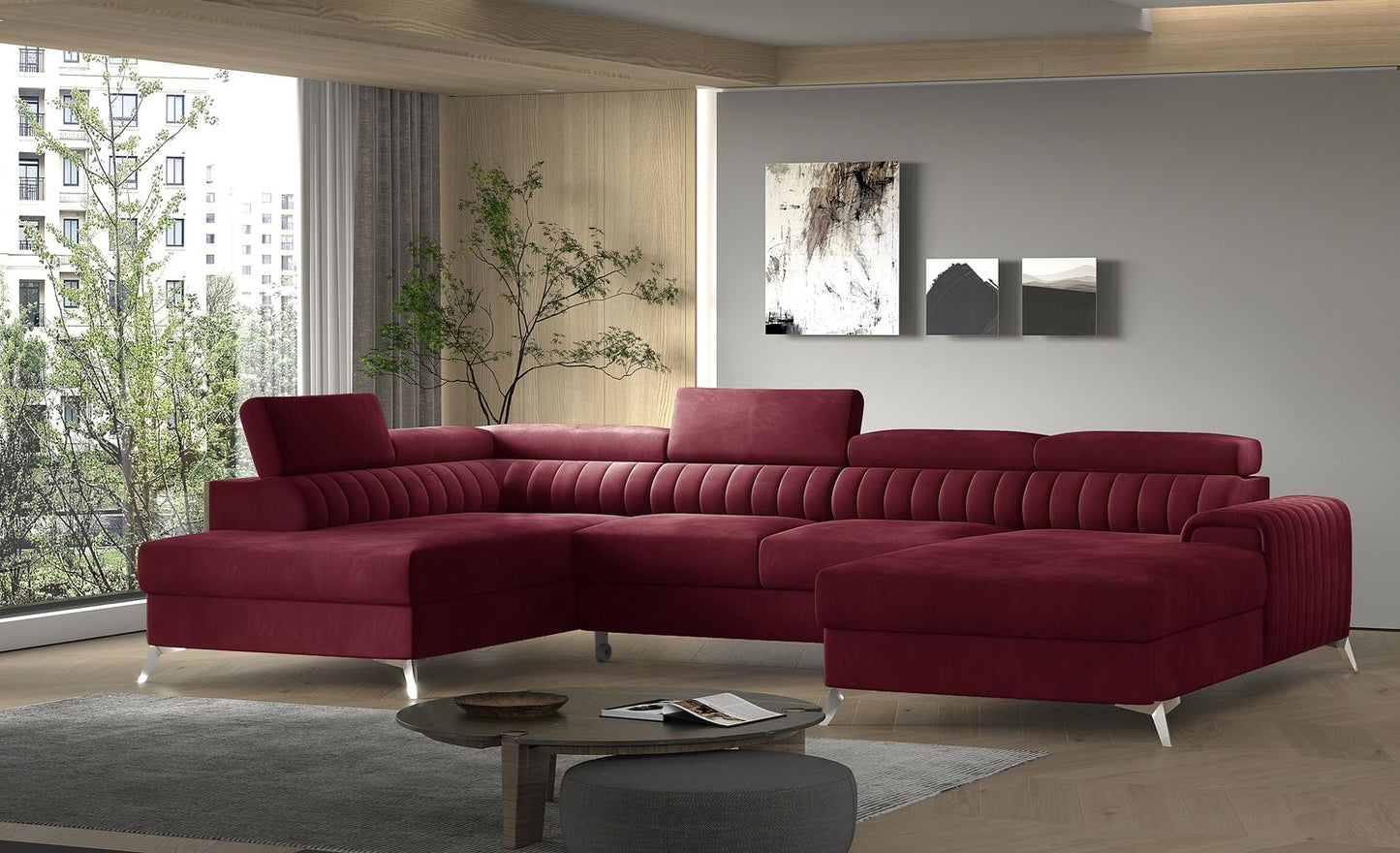 Corner Sleeper Sofa Beverley 14 | size: Width: 354cm, Height: 92cm, Depth: 202cm | color: Loco | image: 1 | variant: 1015677