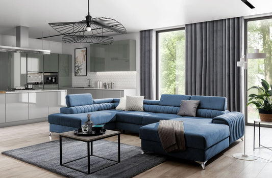 Corner Sleeper Sofa Beverley 16 | size: Width: 354cm, Height: 92cm, Depth: 202cm | color: Gojo | image: 1 | variant: 1015679