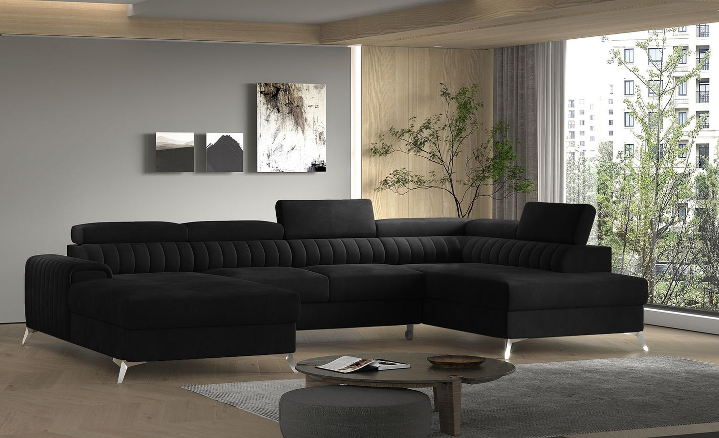 Corner Sleeper Sofa Beverley 26 | size: Width: 354cm, Height: 92cm, Depth: 202cm | color: Loco | image: 1 | variant: 1015689