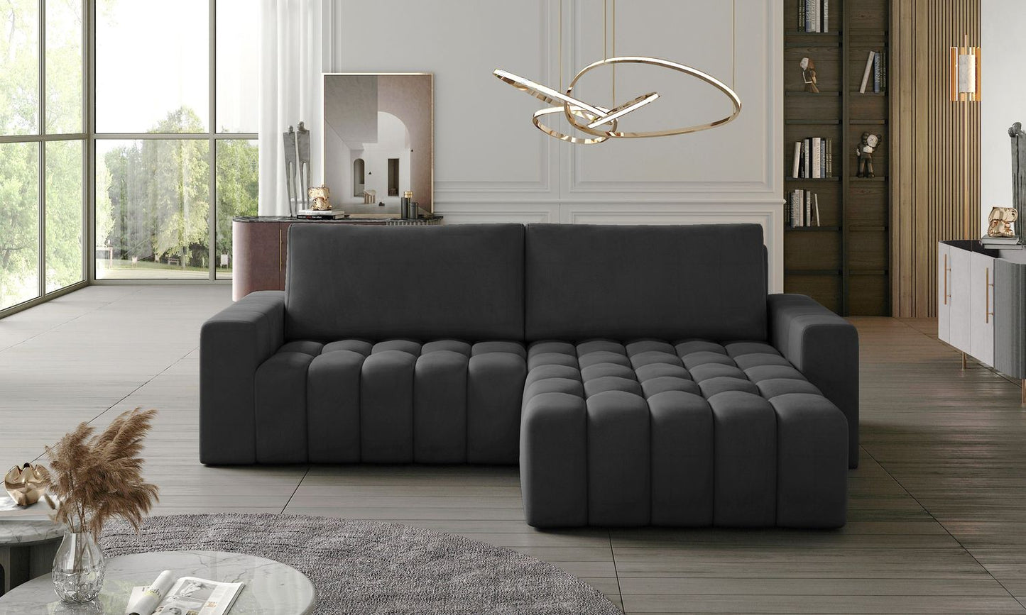 Corner Sleeper Sofa Bonett 23 | size: Width: 250cm, Height: 92cm, Depth: 175cm | color: Monolith | image: 1 | variant: 1014216