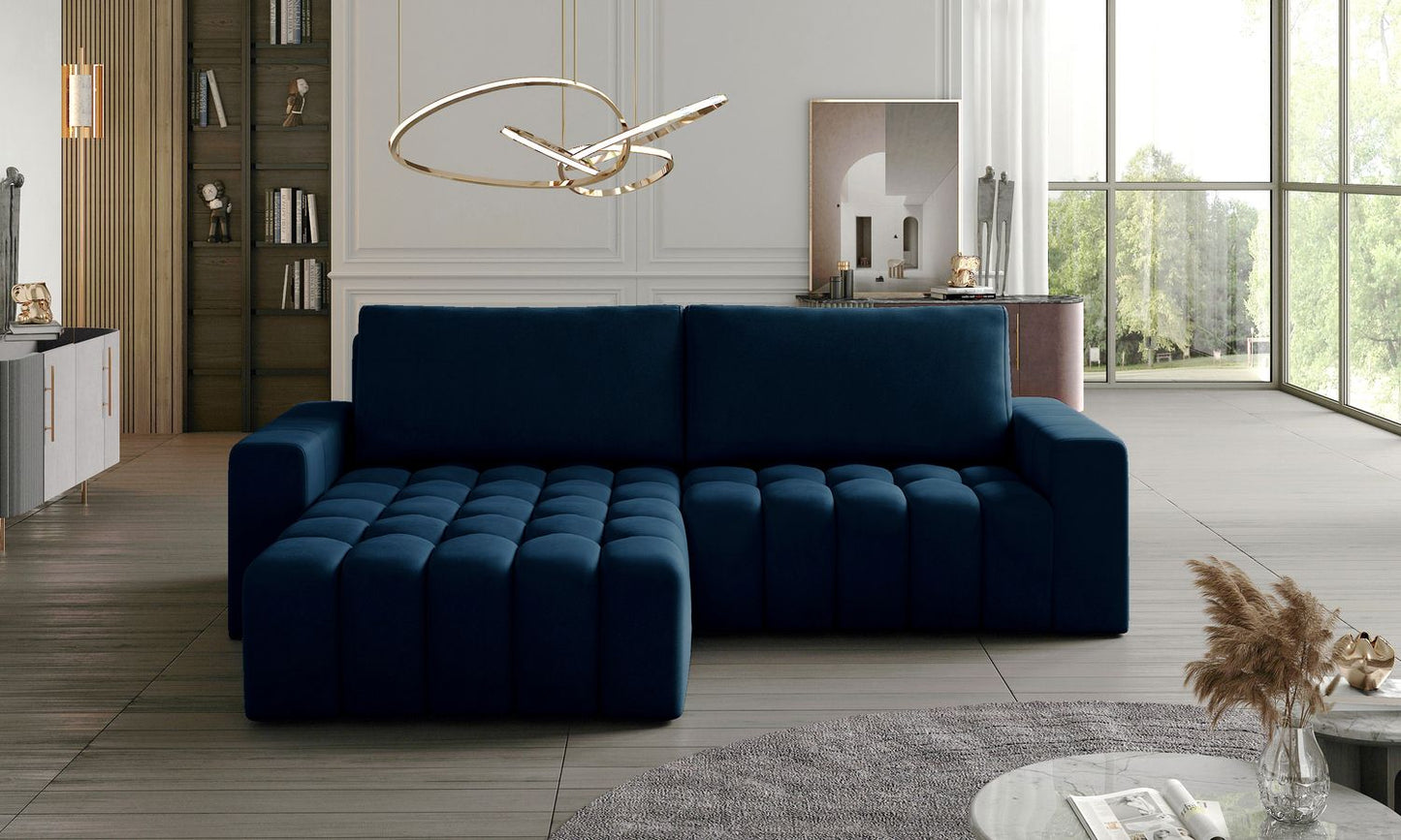 Corner Sleeper Sofa Bonett 6 | size: Width: 250cm, Height: 92cm, Depth: 175cm | color: Blue | image: 1 | variant: 1014199