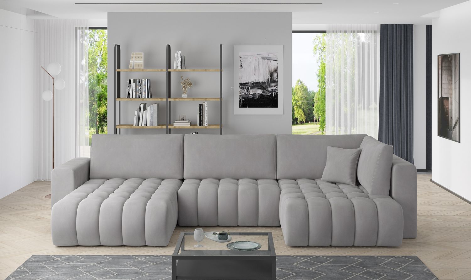 Corner Sleeper Sofa Bonito | size: Width: 350cm, Height: 92cm, Depth: 175cm | color: Nube | image: 1 | variant: 1014266