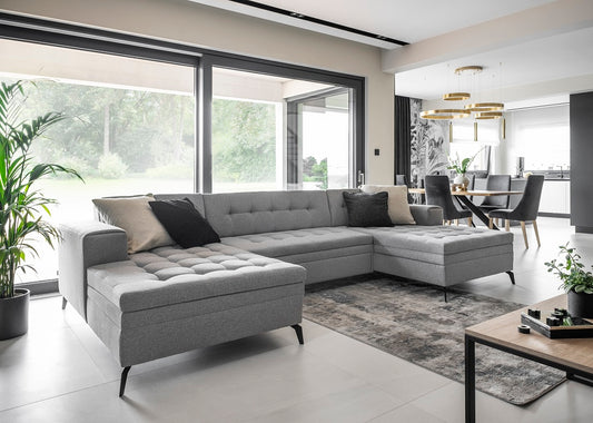 Corner Sleeper Sofa Boston 2 | size: Width: 350cm, Height: 93cm, Depth: 170cm | color: Tipa | image: 1 | variant: 1016350