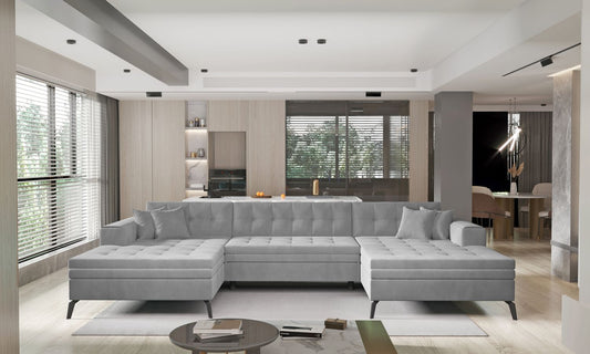 Corner Sleeper Sofa Boston | size: Width: 350cm, Height: 93cm, Depth: 170cm | color: Nube | image: 1 | variant: 1016348