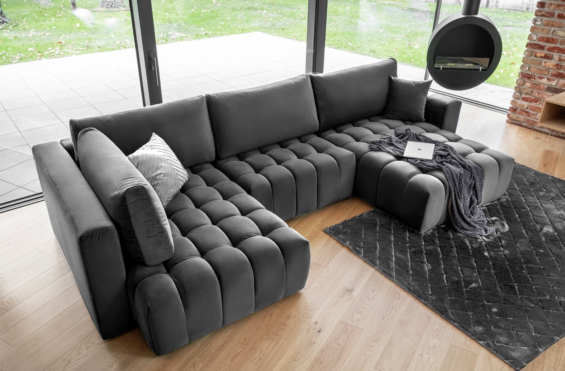 Corner Sleeper Sofa Canterbury 28 | size: Width: 350cm, Height: 92cm, Depth: 175cm | color: Nube | image: 1 | variant: 1015240