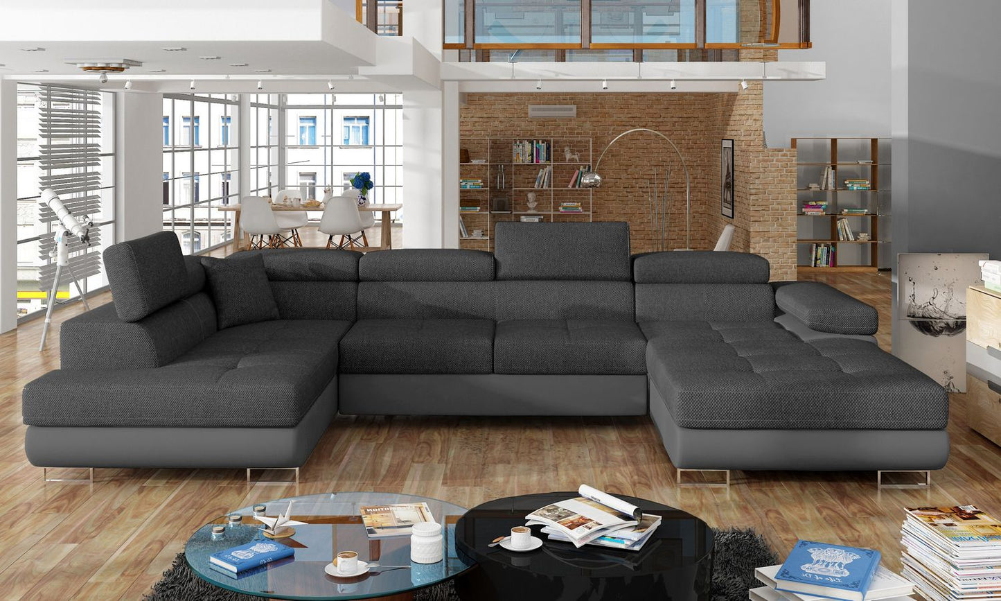 Corner Sleeper Sofa Carlisle 26 | size: Width: 345cm, Height: 90cm, Depth: 58cm | color: Inari/Soft | image: 1 | variant: 1017340