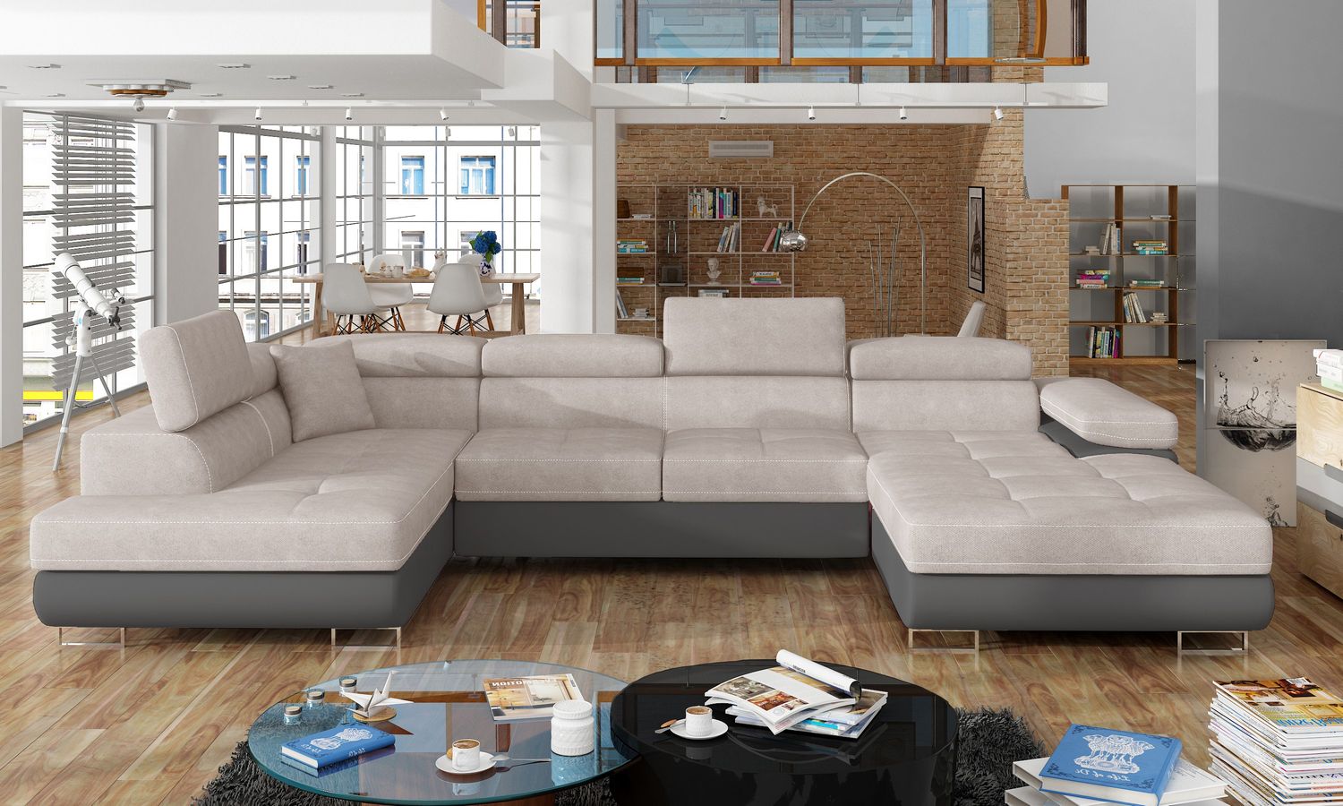 Corner Sleeper Sofa Carlisle 31 | size: Width: 345cm, Height: 90cm, Depth: 58cm | color: Soft/Soro | image: 1 | variant: 1017345