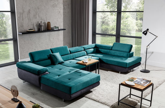 Corner Sleeper Sofa Carlisle 41 | size: Width: 345cm, Height: 90cm, Depth: 202cm | color: Monolith | image: 1 | variant: 1017355