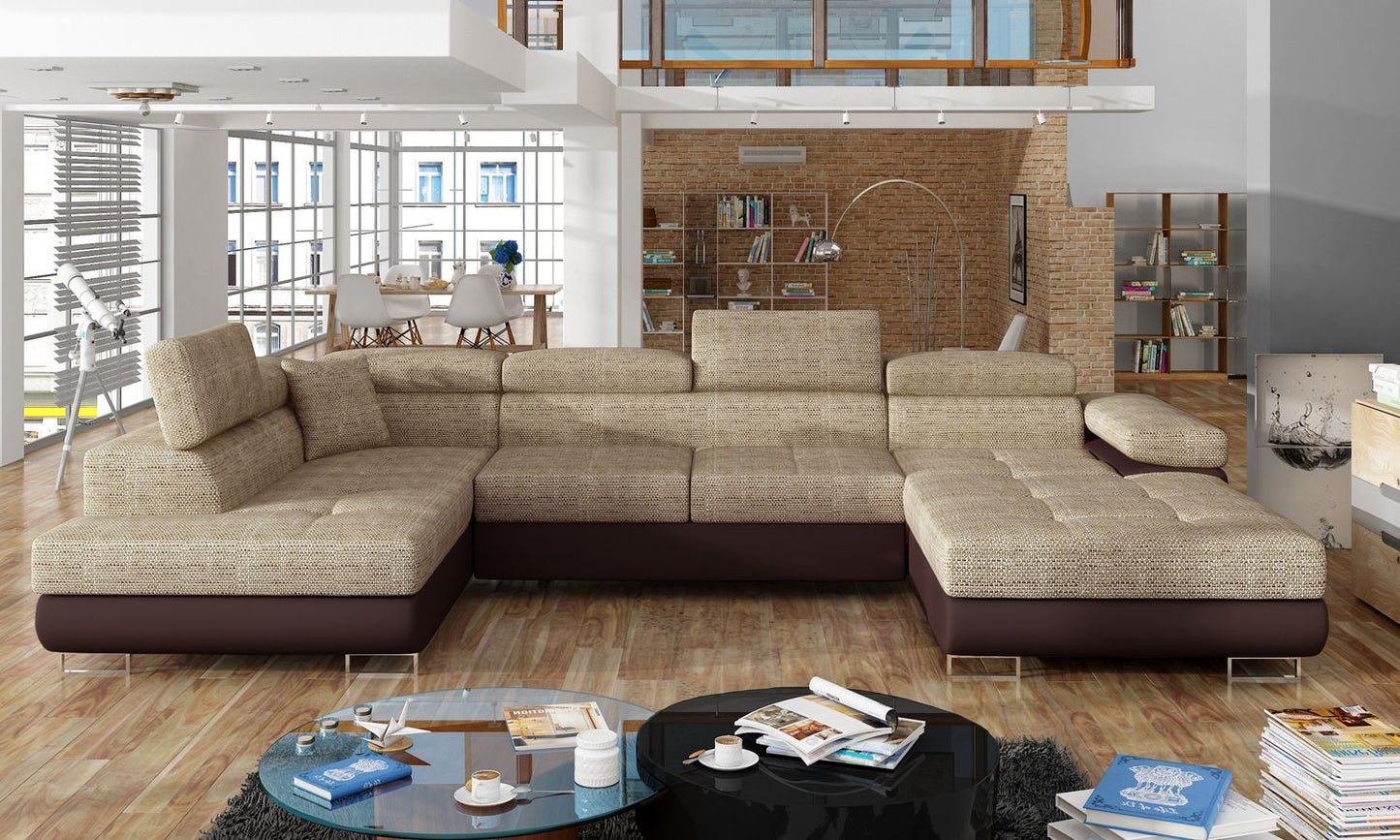 Corner Sleeper Sofa Carlisle 6 | size: Width: 345cm, Height: 90cm, Depth: 58cm | color: Berlin/Soft | image: 1 | variant: 1017320
