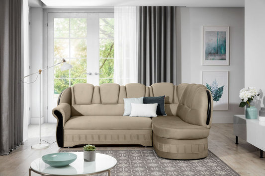 Corner Sleeper Sofa Cologne 6 | size: Width: 243cm, Height: 105cm, Depth: 180cm | color: Beige | image: 1 | variant: 1016684