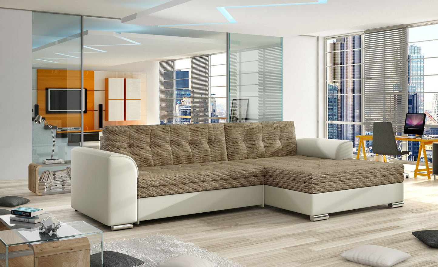 Corner Sleeper Sofa Conforti 1 | size: Width: 275cm, Height: 78cm, Depth: 165cm | color: Berlin/Soft | image: 1 | variant: 1014245