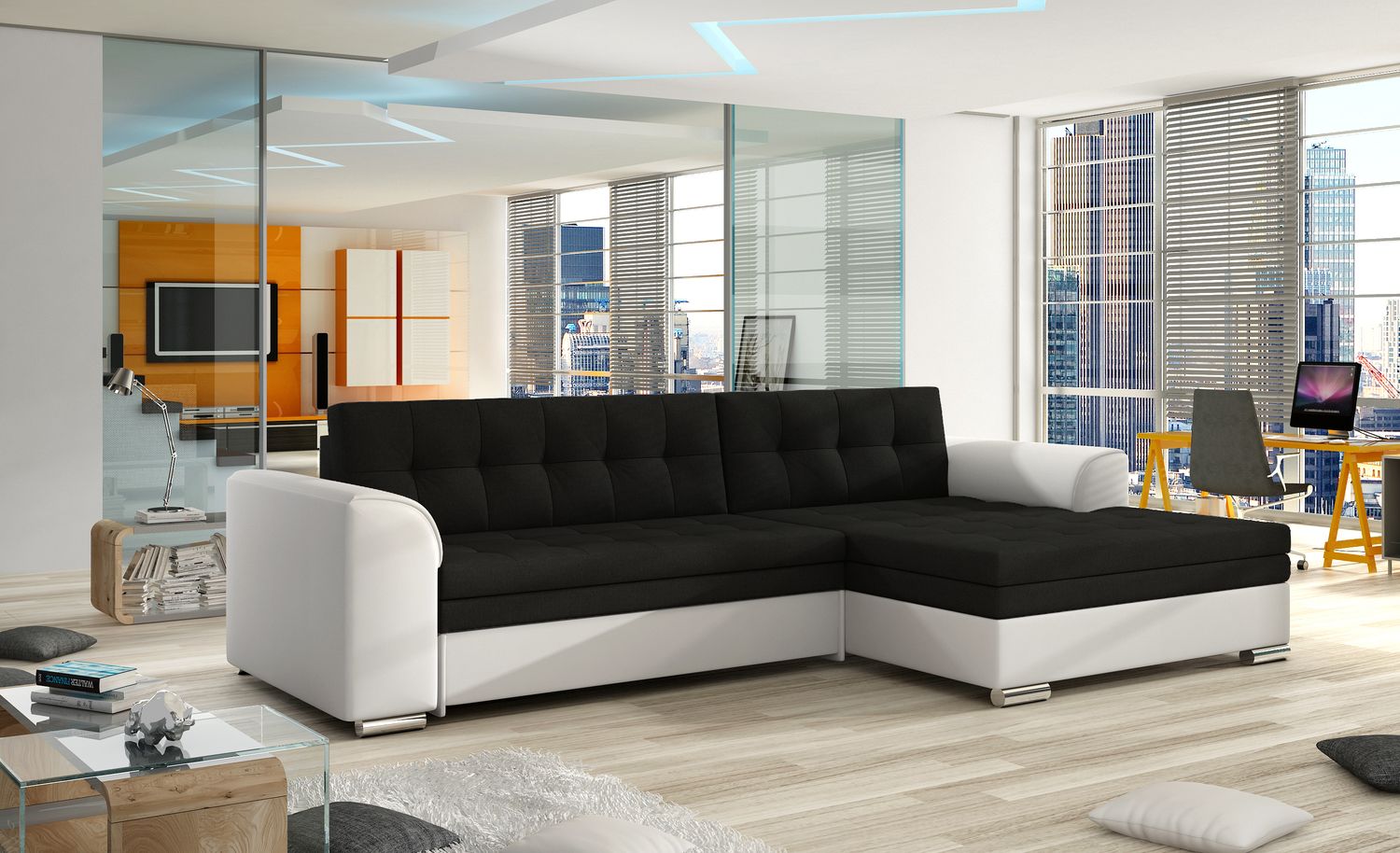 Corner Sleeper Sofa Conforti 3 | size: Width: 275cm, Height: 78cm, Depth: 165cm | color: Sawana/Soft | image: 1 | variant: 1014247