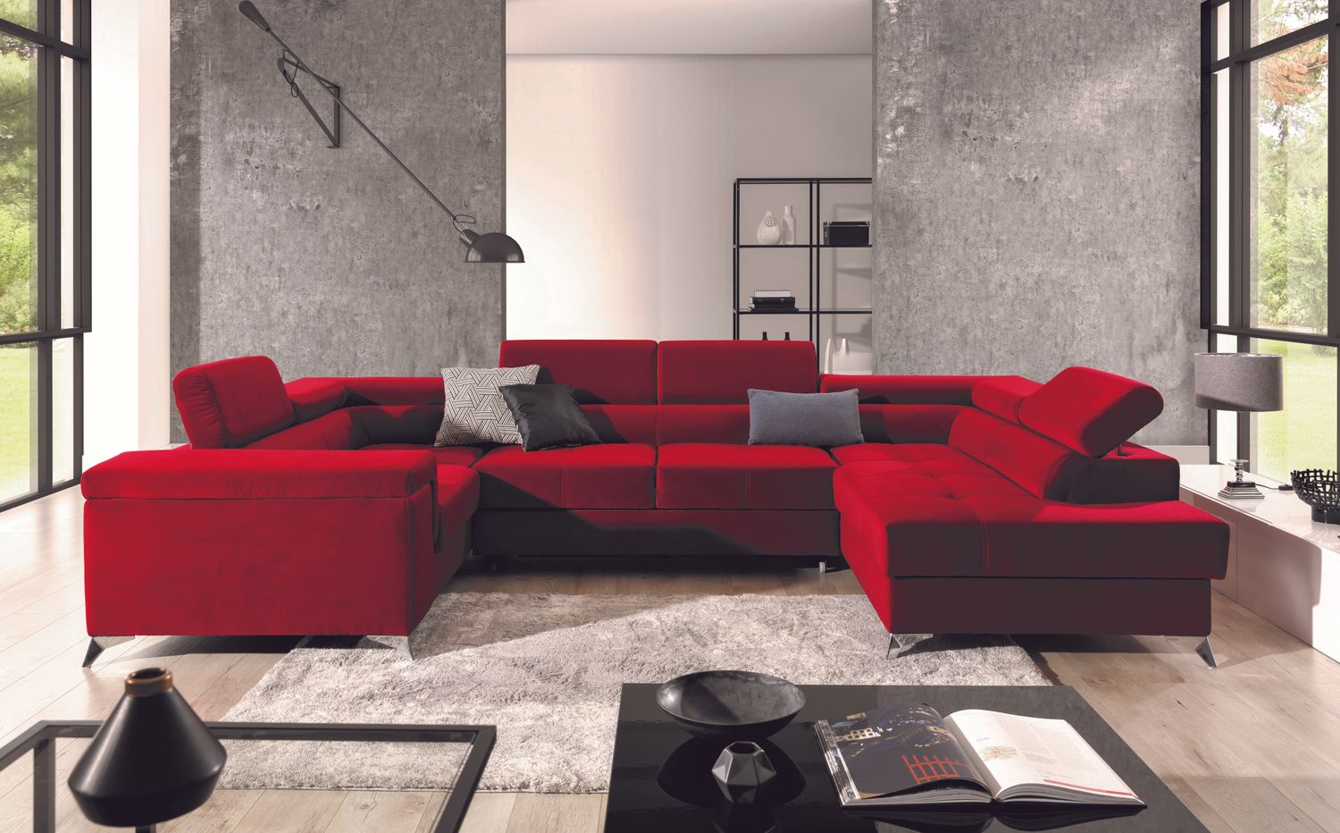 Corner Sleeper Sofa Corby 44 | size: Width: 208cm, Height: 88cm, Depth: 43cm | color: Kronos | image: 1 | variant: 1017458