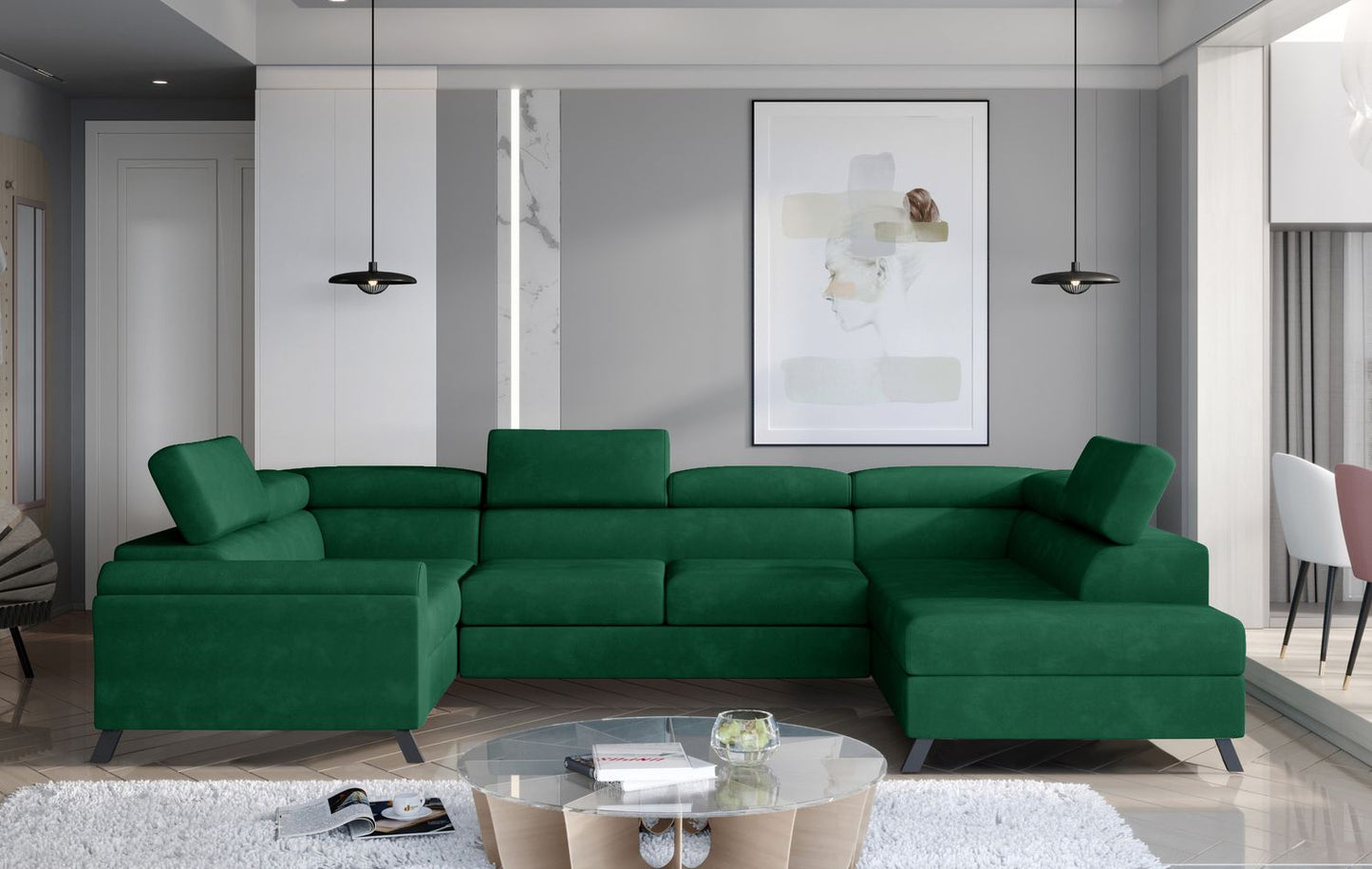 Corner Sleeper Sofa Durham 18 | size: Width: 330cm, Height: 98cm, Depth: 200cm | color: Kronos | image: 1 | variant: 1016527