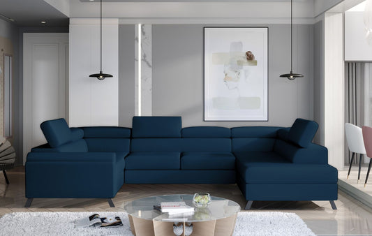 Corner Sleeper Sofa Durham 21 | size: Width: 330cm, Height: 98cm, Depth: 200cm | color: Blue | image: 1 | variant: 1016530