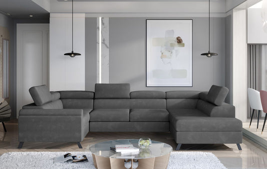 Corner Sleeper Sofa Durham 26 | size: Width: 330cm, Height: 98cm, Depth: 200cm | color: Paros | image: 1 | variant: 1016535