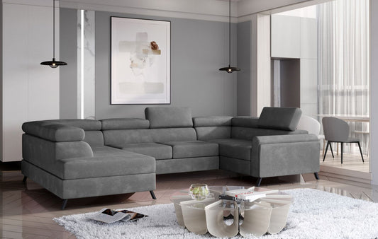 Corner Sleeper Sofa Durham 8 | size: Width: 330cm, Height: 98cm, Depth: 200cm | color: Paros | image: 1 | variant: 1016517