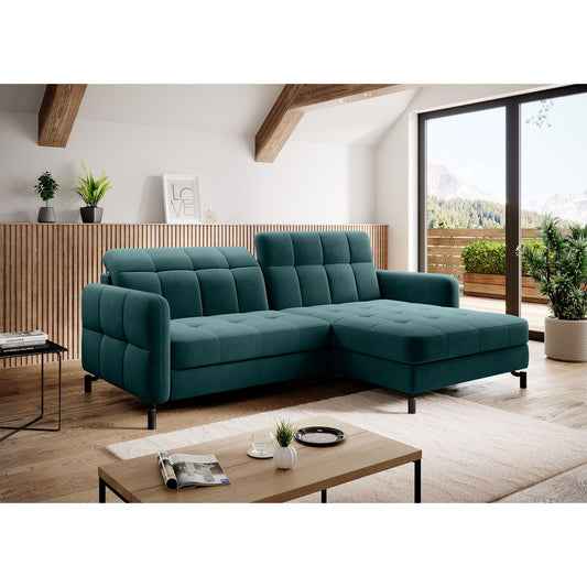 Corner Sleeper Sofa East Pittsburgh 14 | size: Width: 225cm, Height: 105cm, Depth: 160cm | color: Mat/Velvet | image: 1 | variant: 1016937