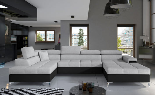 Corner Sleeper Sofa Eduardo 25 | size: Width: 345cm, Height: 90cm, Depth: 60cm | color: Sawana/Soft | image: 1 | variant: 1015463