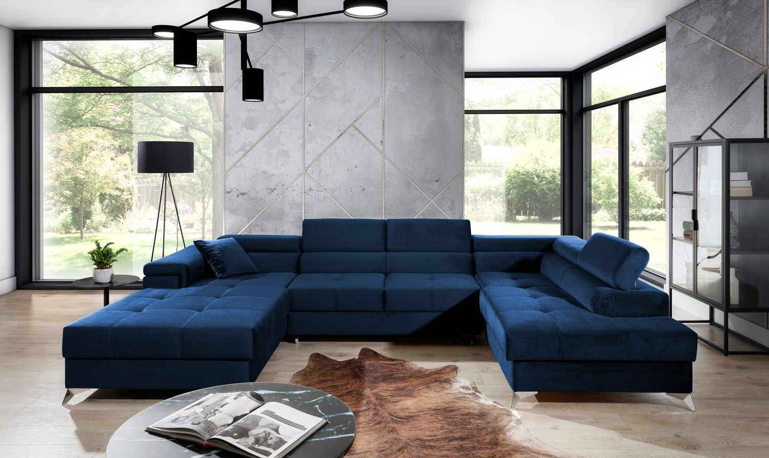 Corner Sleeper Sofa Eduardo 7 | size: Width: 345cm, Height: 90cm, Depth: 202cm | color: Kronos | image: 1 | variant: 1015445