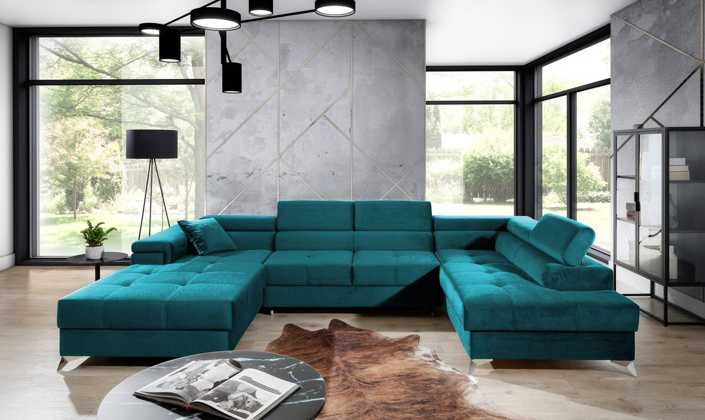 Corner Sleeper Sofa Eduardo 9 | size: Width: 345cm, Height: 90cm, Depth: 202cm | color: Kronos | image: 1 | variant: 1015447