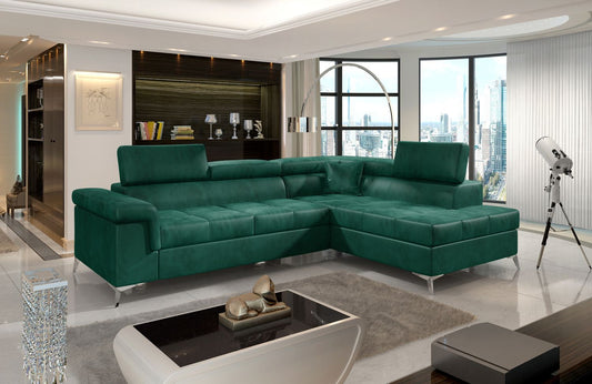 Corner Sleeper Sofa Eridano 9 | size: Width: 275cm, Height: 90cm, Depth: 202cm | color: Green | image: 1 | variant: 1015512