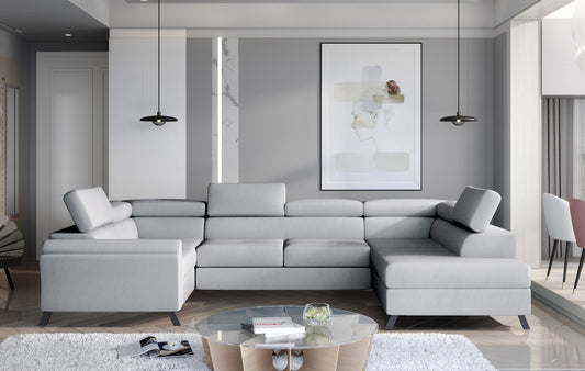 Corner Sleeper Sofa Escada 32 | size: Width: 330cm, Height: 98cm, Depth: 200cm | color: Monolith | image: 1 | variant: 1015595