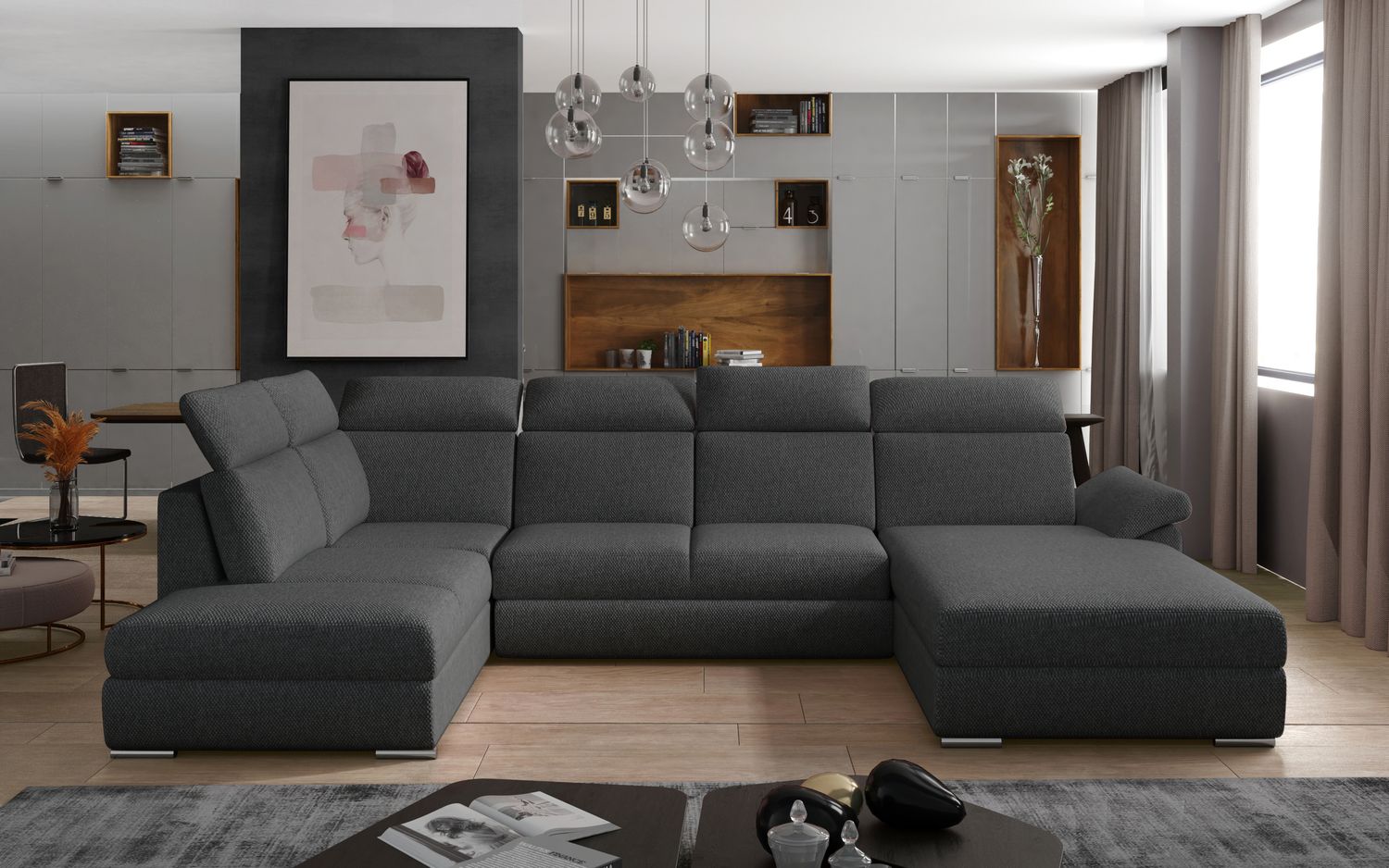 Corner Sleeper Sofa Evanell 22 | size: Width: 336cm, Height: 102cm, Depth: 216cm | color: Inari | image: 1 | variant: 1015629