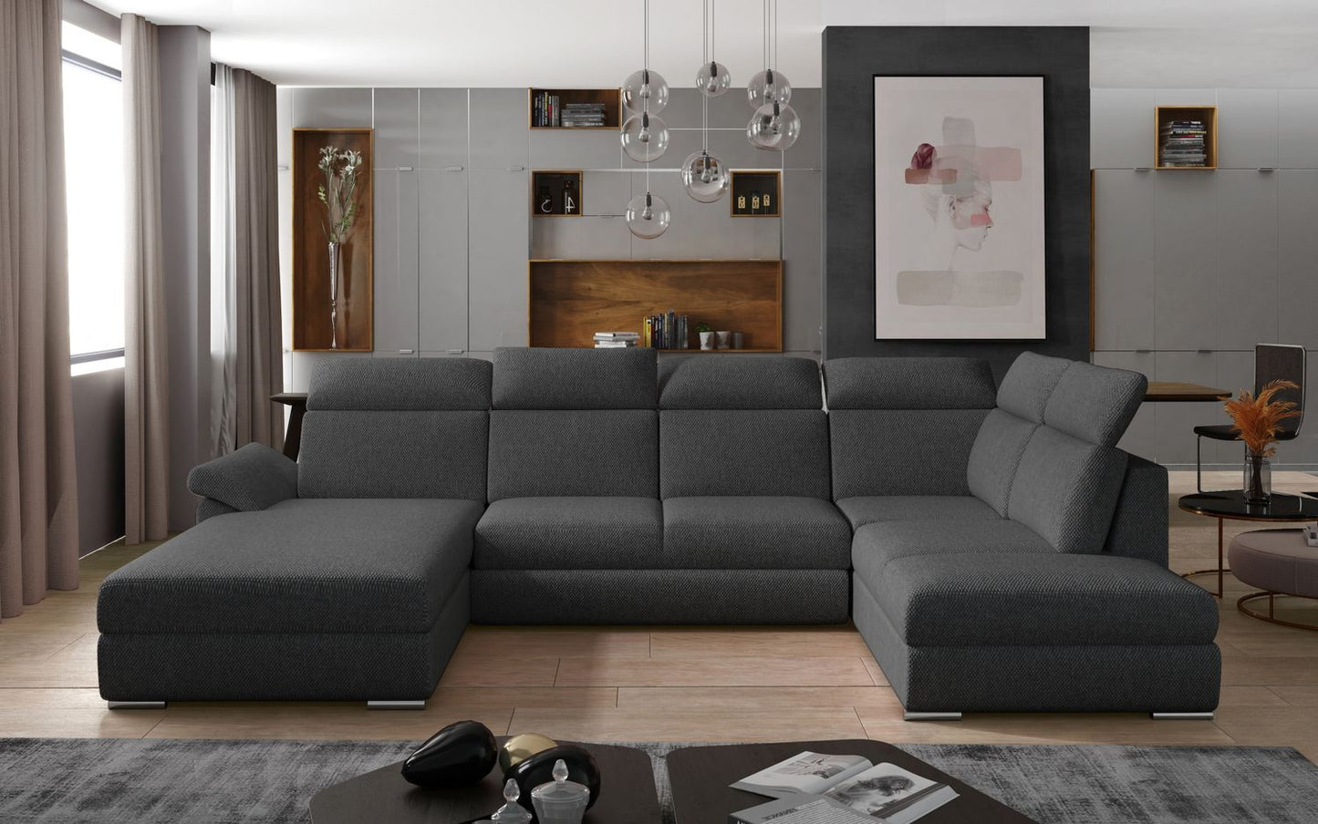 Corner Sleeper Sofa Evanell 8 | size: Width: 336cm, Height: 102cm, Depth: 216cm | color: Inari | image: 1 | variant: 1015615