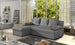 Corner Sleeper Sofa Exeter | size: Width: 206cm, Height: 90cm, Depth: 146cm | color: Gray | image: 1 | variant: 1008874