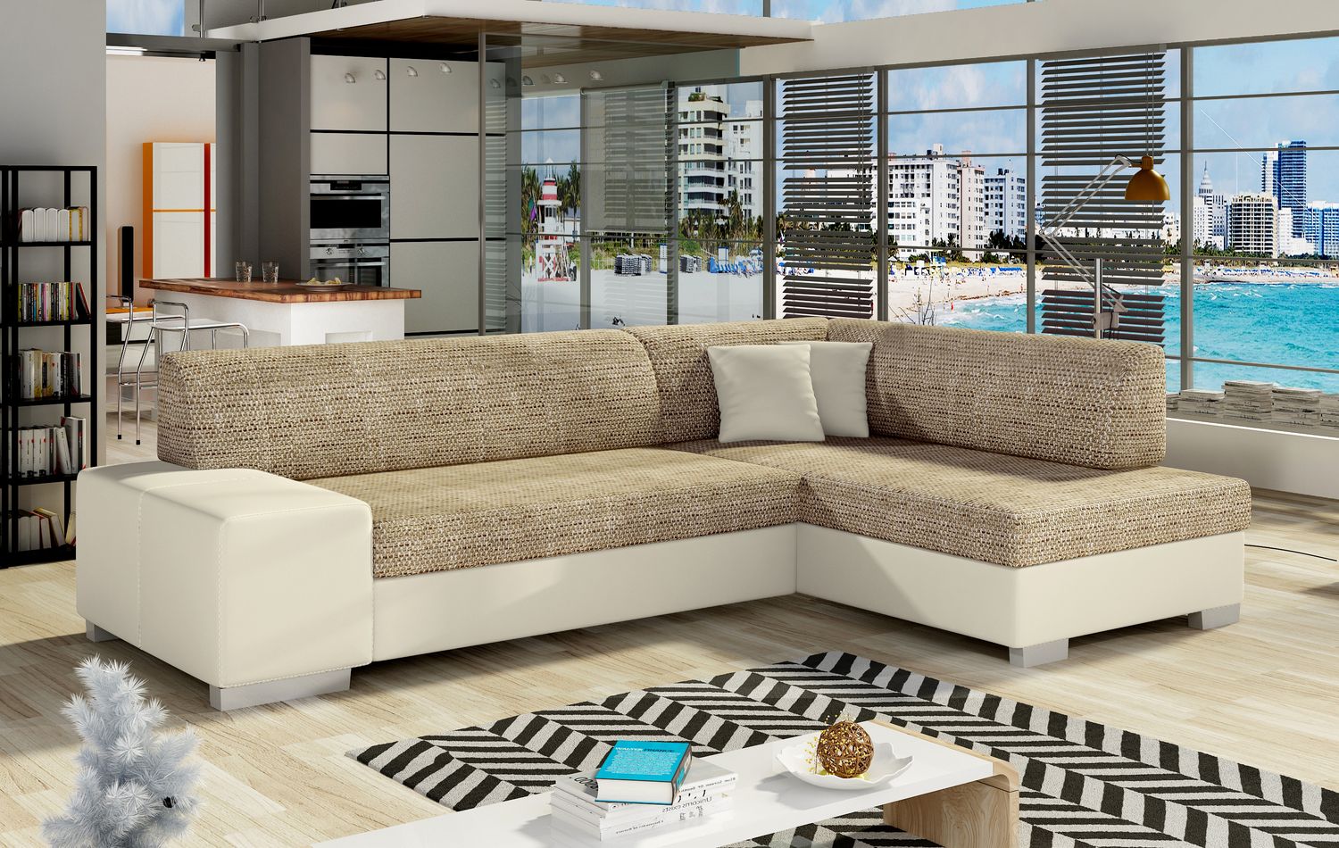 Corner Sleeper Sofa Fabio 15 | size: Width: 268cm, Height: 73cm, Depth: 167cm | color: Berlin/Soft | image: 1 | variant: 1015672