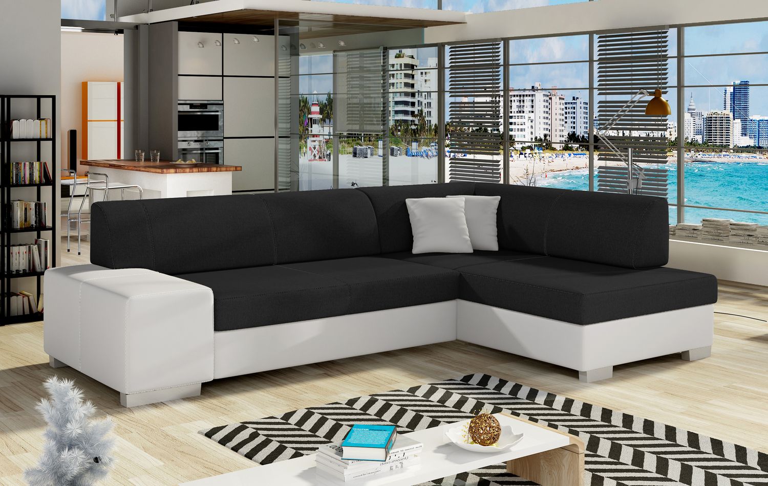 Corner Sleeper Sofa Fabio 16 | size: Width: 268cm, Height: 73cm, Depth: 167cm | color: Sawana/Soft | image: 1 | variant: 1015673