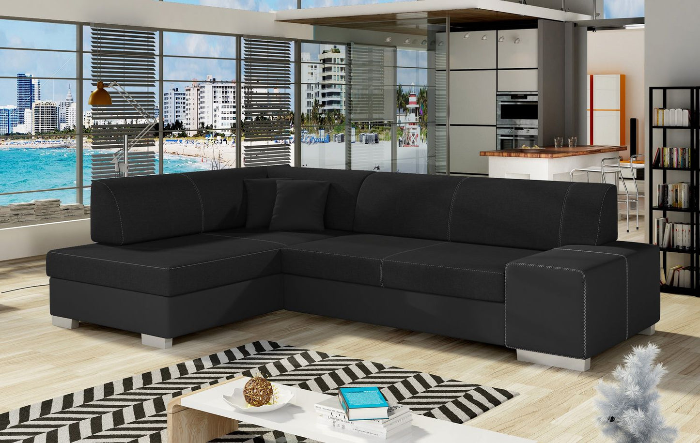 Corner Sleeper Sofa Fabio 29 | size: Width: 268cm, Height: 73cm, Depth: 167cm | color: Sawana/Soft | image: 1 | variant: 1015686