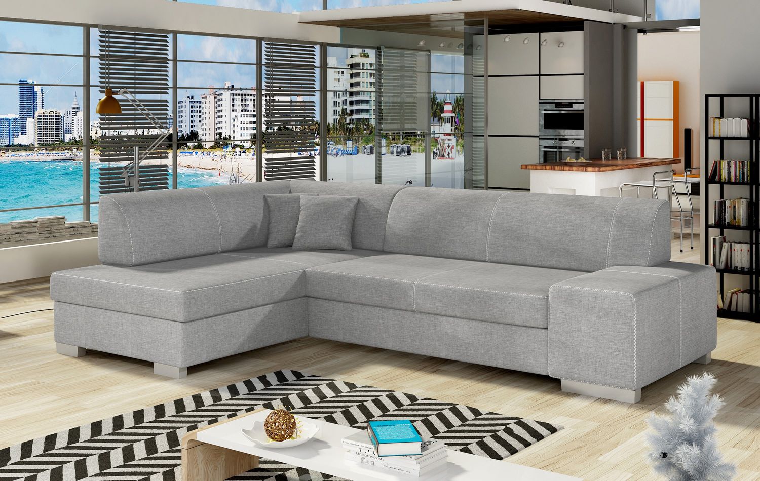 Corner Sleeper Sofa Fabio 30 | size: Width: 268cm, Height: 73cm, Depth: 167cm | color: Sawana | image: 1 | variant: 1015687
