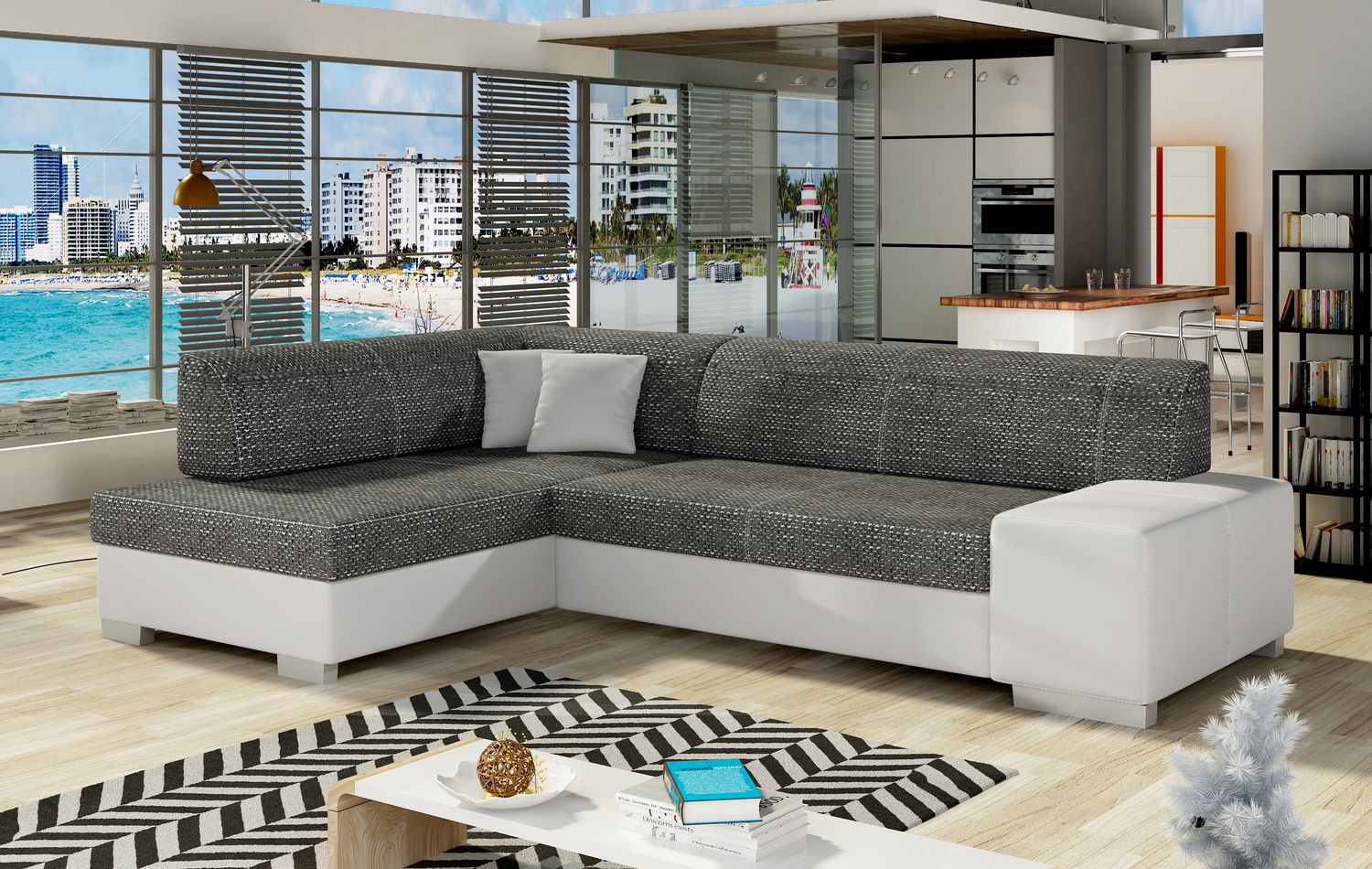 Corner Sleeper Sofa Fabio 7 | size: Width: 268cm, Height: 73cm, Depth: 167cm | color: Berlin/Soft | image: 1 | variant: 1015664