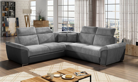 Corner Sleeper Sofa Federico 14 | size: Width: 268cm, Height: 102cm, Depth: 268cm | color: Monolith | image: 1 | variant: 1015704