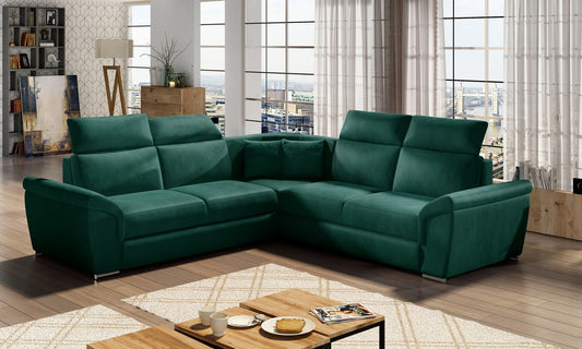 Corner Sleeper Sofa Federico 19 | size: Width: 268cm, Height: 102cm, Depth: 268cm | color: Green | image: 1 | variant: 1015709