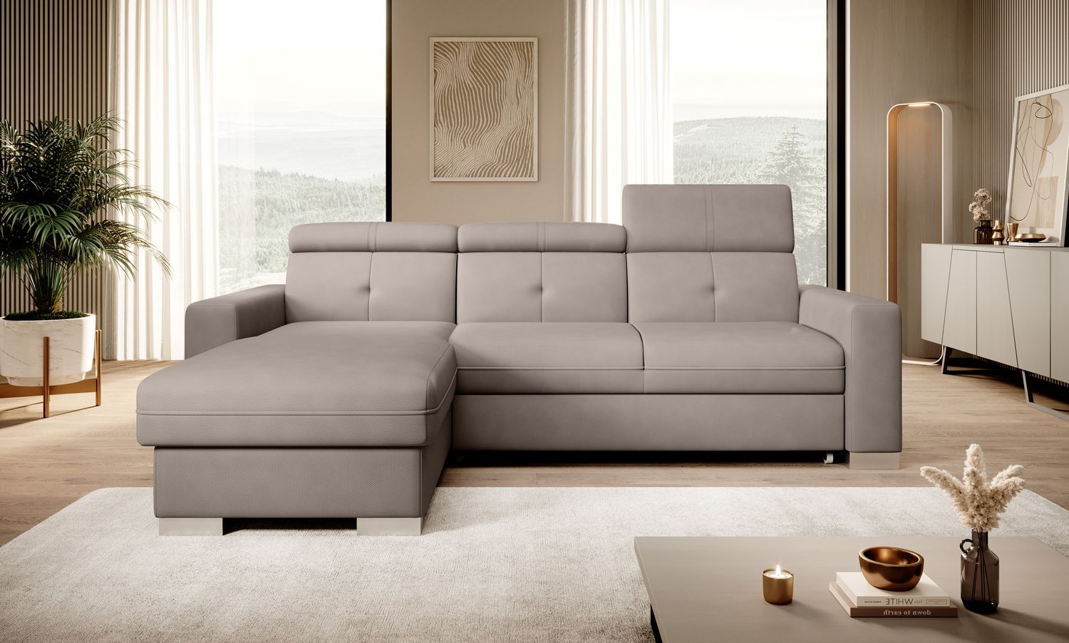 Corner Sleeper Sofa Filey 15 | size: Width: 247cm, Height: 104cm, Depth: 176cm | color: Poco | image: 1 | variant: 1015465