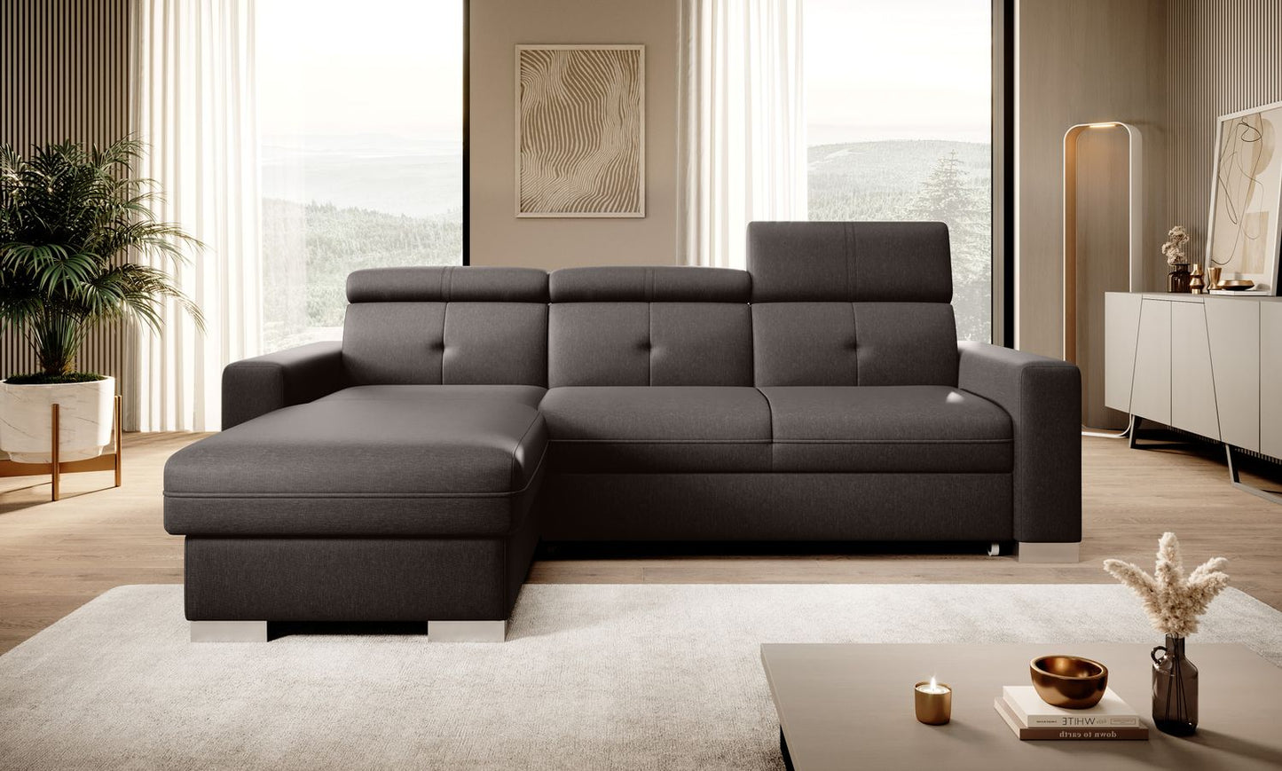 Corner Sleeper Sofa Filey 20 | size: Width: 247cm, Height: 104cm, Depth: 176cm | color: Flores | image: 1 | variant: 1015470