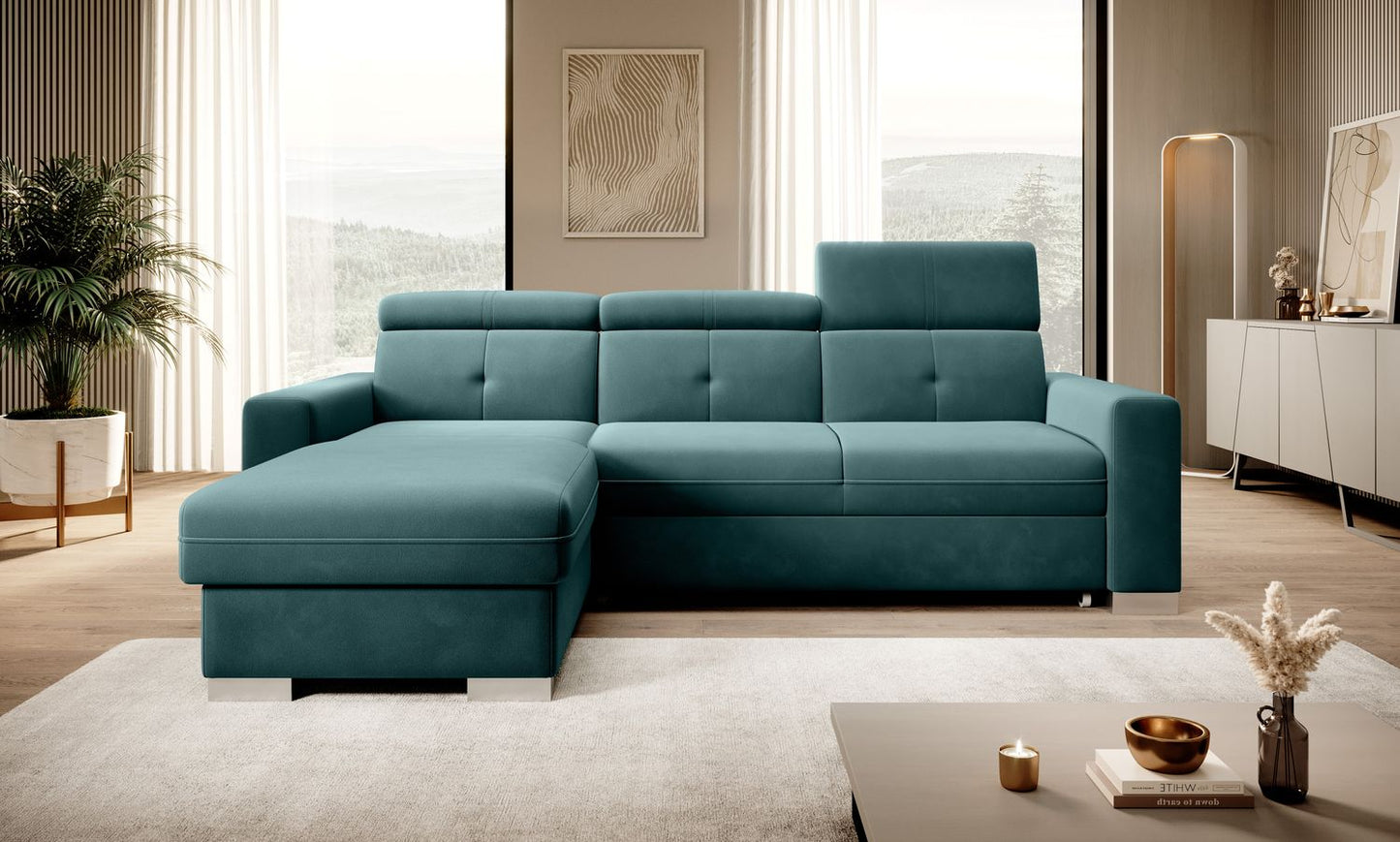 Corner Sleeper Sofa Filey 30 | size: Width: 247cm, Height: 104cm, Depth: 176cm | color: Velvetmat | image: 1 | variant: 1015480