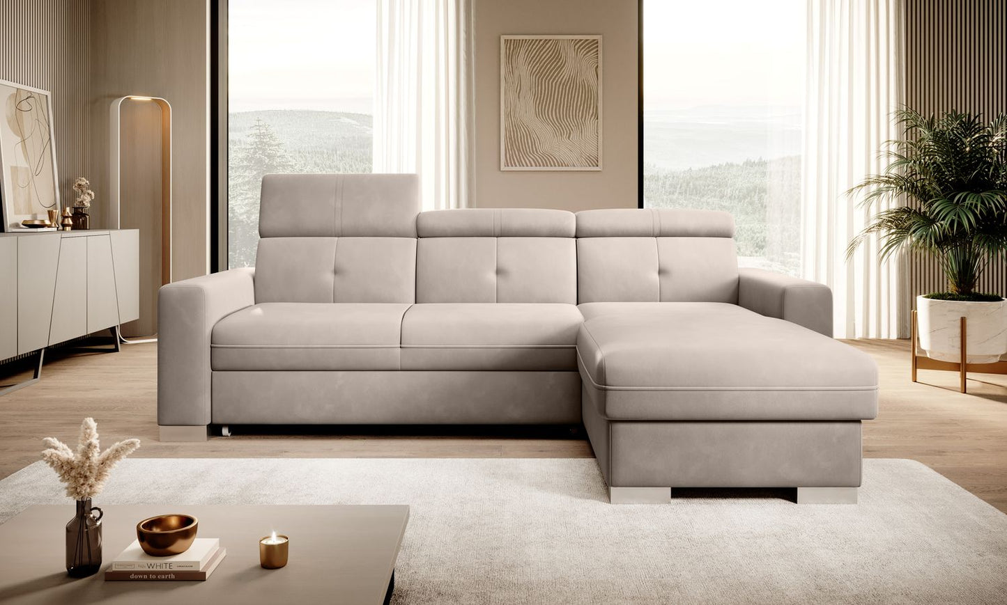 Corner Sleeper Sofa Filey 58 | size: Width: 247cm, Height: 104cm, Depth: 176cm | color: Sola | image: 1 | variant: 1015508