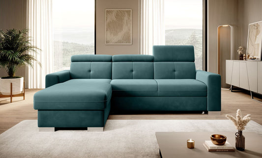 Corner Sleeper Sofa Fresia 30 | size: Width: 247cm, Height: 104cm, Depth: 176cm | color: Velvetmat | image: 1 | variant: 1014534